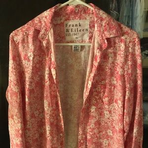 Mary Pink Floral Linen Shirt Dress